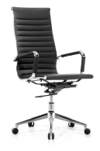 Ribbed Leather Conference, High-Back