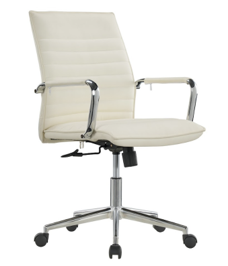 Ribbed Leather Conference, Cream